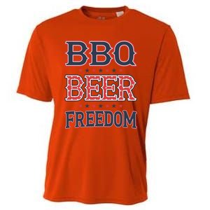 4th Of July Patriotic Usa American Flag Bbq Beer Freedom Cool Gift Cooling Performance Crew T-Shirt