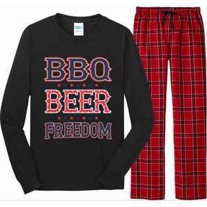 4th Of July Patriotic Usa American Flag Bbq Beer Freedom Cool Gift Long Sleeve Pajama Set