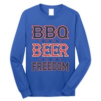 4th Of July Patriotic Usa American Flag Bbq Beer Freedom Cool Gift Long Sleeve Shirt