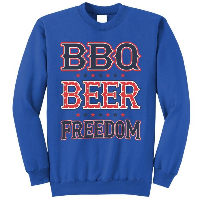 4th Of July Patriotic Usa American Flag Bbq Beer Freedom Cool Gift Sweatshirt