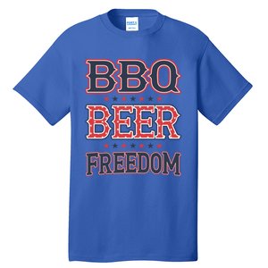 4th Of July Patriotic Usa American Flag Bbq Beer Freedom Cool Gift Tall T-Shirt