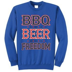 4th Of July Patriotic Usa American Flag Bbq Beer Freedom Cool Gift Tall Sweatshirt