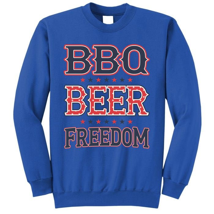 4th Of July Patriotic Usa American Flag Bbq Beer Freedom Cool Gift Tall Sweatshirt