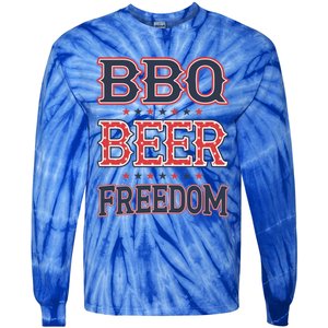 4th Of July Patriotic Usa American Flag Bbq Beer Freedom Cool Gift Tie-Dye Long Sleeve Shirt