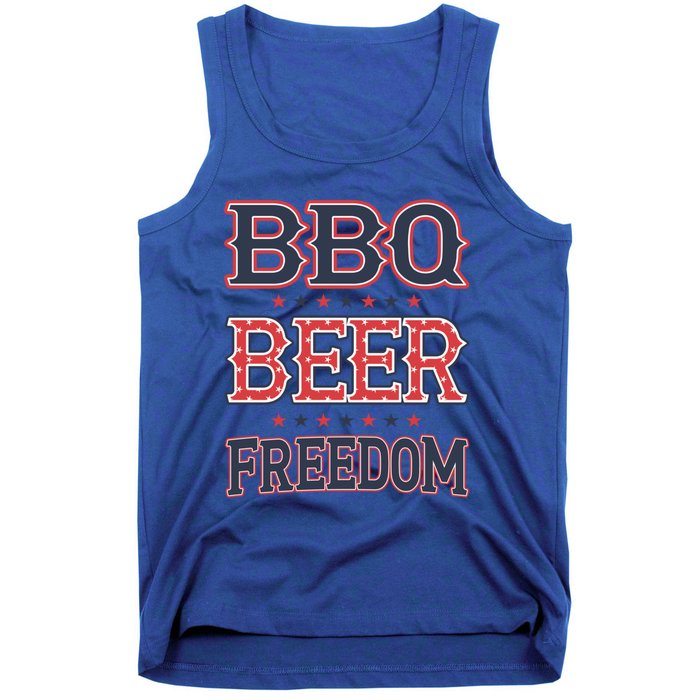 4th Of July Patriotic Usa American Flag Bbq Beer Freedom Cool Gift Tank Top