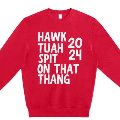 4th Of July Patriotic Usa Hawk Tush Viral Premium Crewneck Sweatshirt