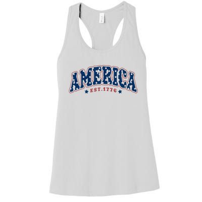 4th of july America Est 1776 4th july Women's Racerback Tank