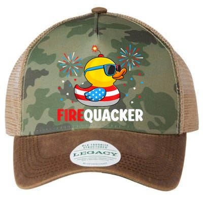 4th Of July Duck Firequacker Patriotic Fourth Of July Funny Legacy Tie Dye Trucker Hat