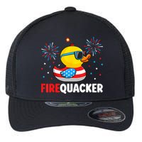 4th Of July Duck Firequacker Patriotic Fourth Of July Funny Flexfit Unipanel Trucker Cap