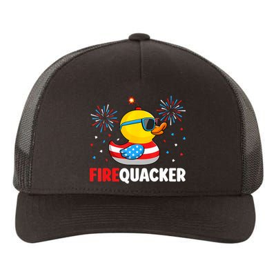 4th Of July Duck Firequacker Patriotic Fourth Of July Funny Yupoong Adult 5-Panel Trucker Hat