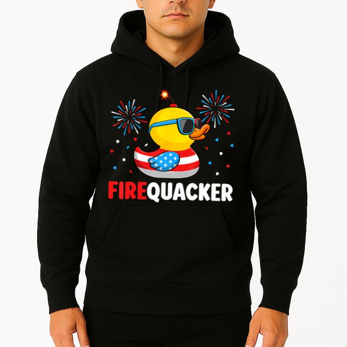 4th Of July Duck Firequacker Patriotic Fourth Of July Funny Hoodie