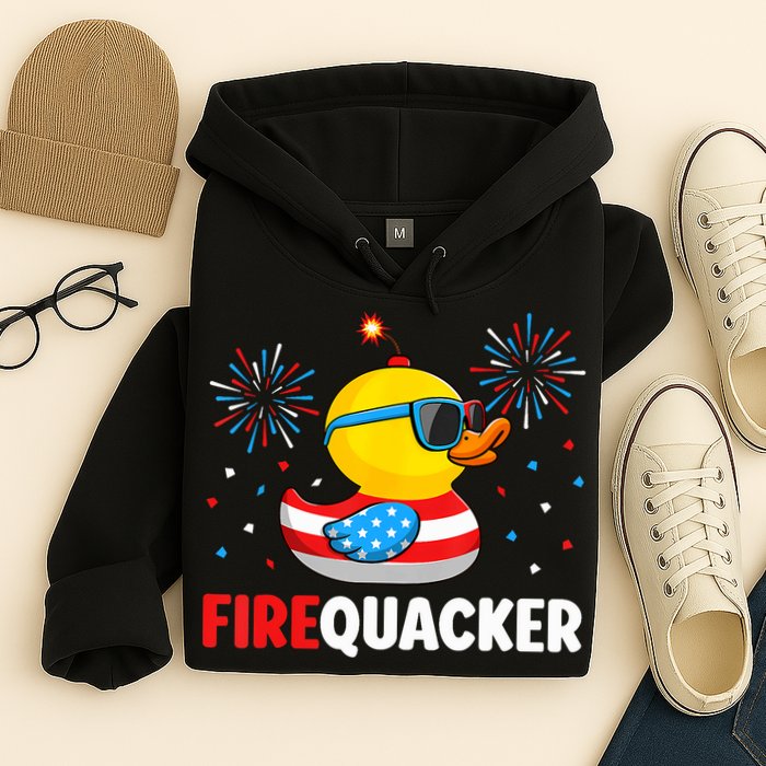 4th Of July Duck Firequacker Patriotic Fourth Of July Funny Hoodie