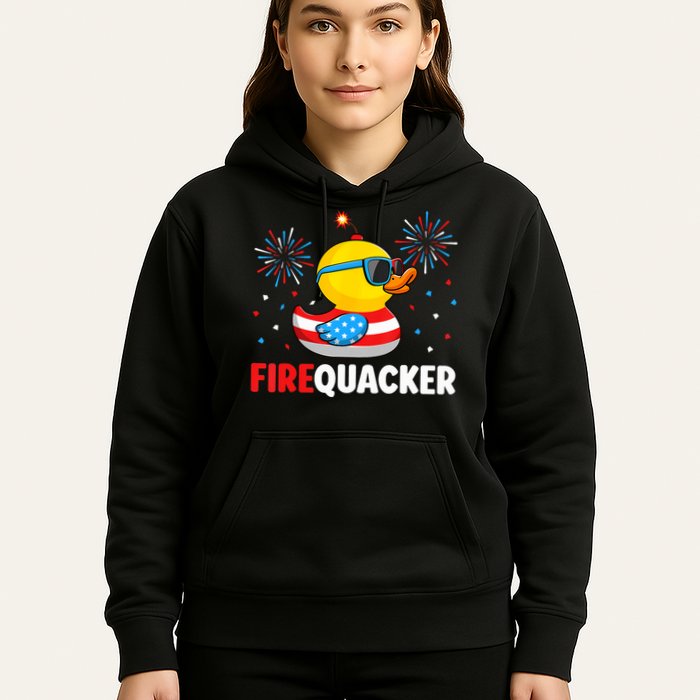 4th Of July Duck Firequacker Patriotic Fourth Of July Funny Hoodie