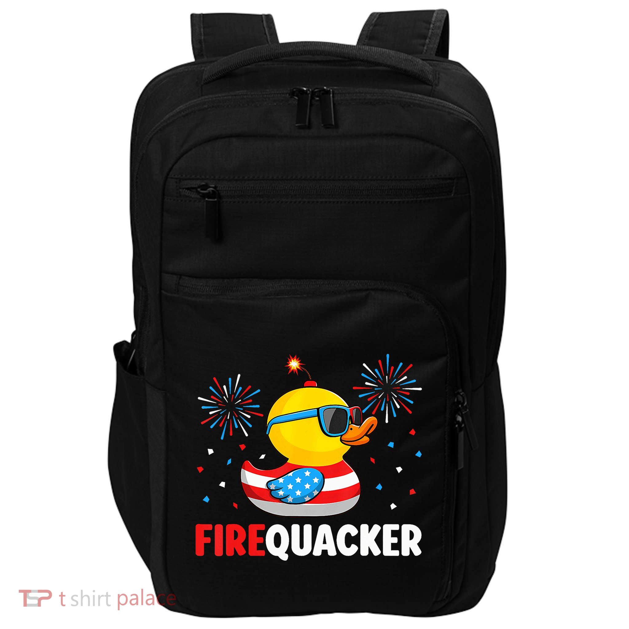 4th Of July Duck Firequacker Patriotic Fourth Of July Funny Impact Tech Backpack