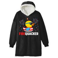 4th Of July Duck Firequacker Patriotic Fourth Of July Funny Hooded Wearable Blanket