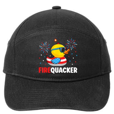 4th Of July Duck Firequacker Patriotic Fourth Of July Funny 7-Panel Snapback Hat