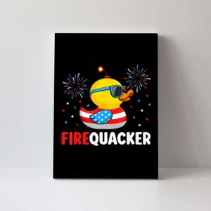 4th Of July Duck Firequacker Patriotic Fourth Of July Funny Canvas