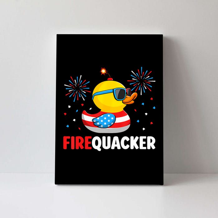 4th Of July Duck Firequacker Patriotic Fourth Of July Funny Canvas