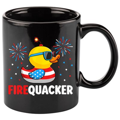 4th Of July Duck Firequacker Patriotic Fourth Of July Funny 11oz C Handle Ceramic Mug