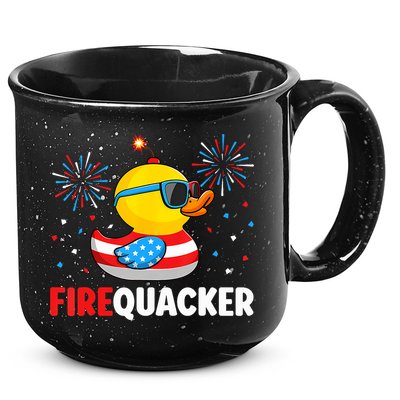 4th Of July Duck Firequacker Patriotic Fourth Of July Funny 15oz Campfire Ceramic Mug