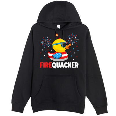 4th Of July Duck Firequacker Patriotic Fourth Of July Funny Premium Pullover Hoodie