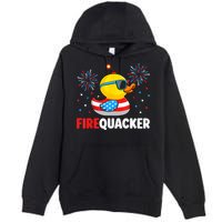 4th Of July Duck Firequacker Patriotic Fourth Of July Funny Premium Pullover Hoodie