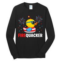 4th Of July Duck Firequacker Patriotic Fourth Of July Funny Tall Long Sleeve T-Shirt