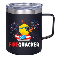 4th Of July Duck Firequacker Patriotic Fourth Of July Funny 12oz Stainless Steel Coffee Mug