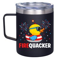 4th Of July Duck Firequacker Patriotic Fourth Of July Funny 12oz Stainless Steel Coffee Mug