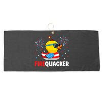4th Of July Duck Firequacker Patriotic Fourth Of July Funny Large Microfiber Waffle Golf Towel