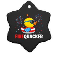 4th Of July Duck Firequacker Patriotic Fourth Of July Funny Ceramic Star Ornament