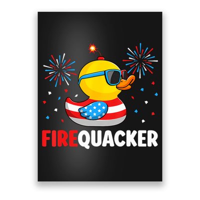 4th Of July Duck Firequacker Patriotic Fourth Of July Funny Poster