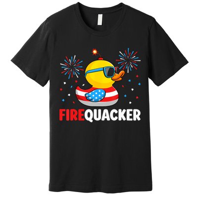 4th Of July Duck Firequacker Patriotic Fourth Of July Funny Premium T-Shirt