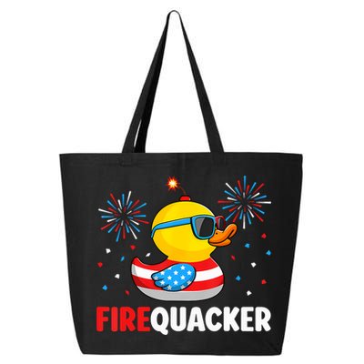 4th Of July Duck Firequacker Patriotic Fourth Of July Funny 25L Jumbo Tote