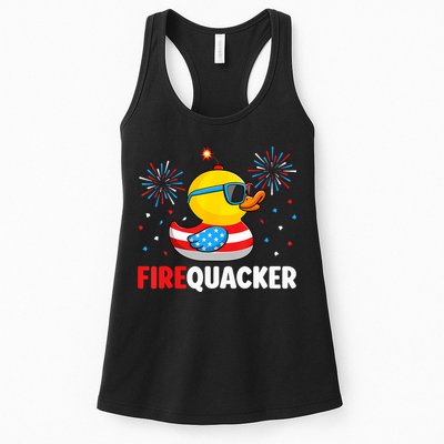 4th Of July Duck Firequacker Patriotic Fourth Of July Funny Womens Tank Top