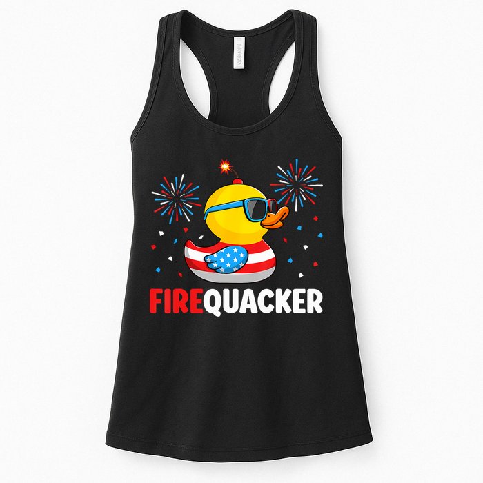 4th Of July Duck Firequacker Patriotic Fourth Of July Funny Womens Tank Top