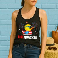 4th Of July Duck Firequacker Patriotic Fourth Of July Funny Womens Tank Top