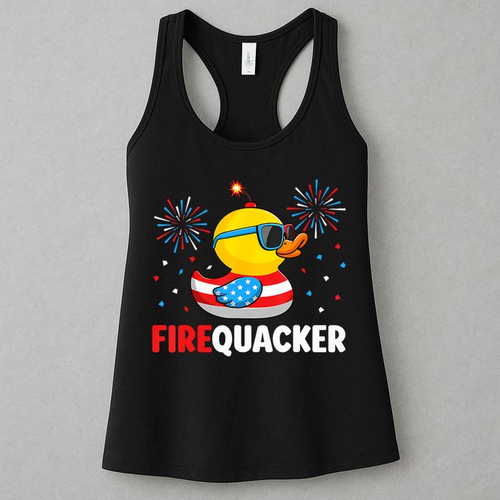 4th Of July Duck Firequacker Patriotic Fourth Of July Funny Womens Tank Top