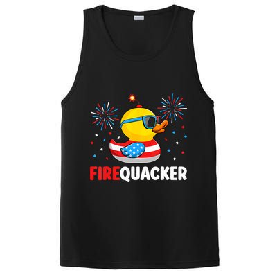 4th Of July Duck Firequacker Patriotic Fourth Of July Funny PosiCharge Competitor Tank