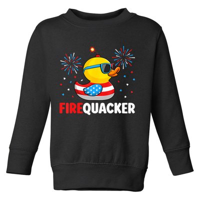 4th Of July Duck Firequacker Patriotic Fourth Of July Funny Toddler Sweatshirt