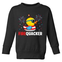4th Of July Duck Firequacker Patriotic Fourth Of July Funny Toddler Sweatshirt