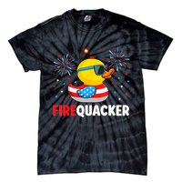 4th Of July Duck Firequacker Patriotic Fourth Of July Funny Tie-Dye T-Shirt