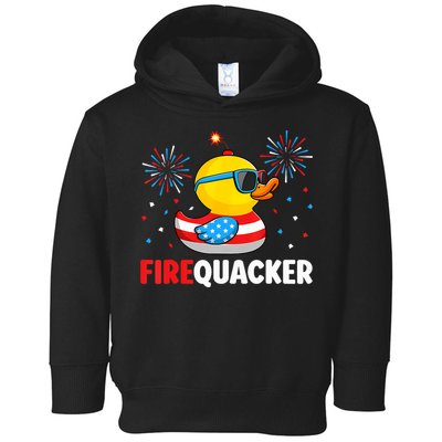 4th Of July Duck Firequacker Patriotic Fourth Of July Funny Toddler Hoodie