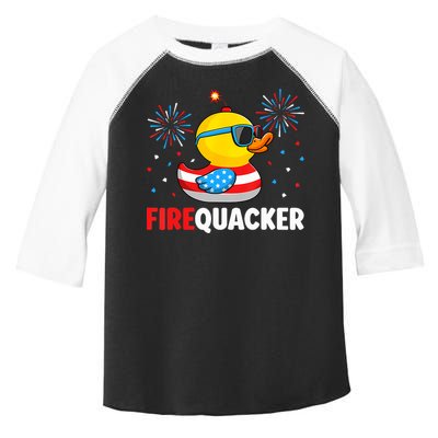 4th Of July Duck Firequacker Patriotic Fourth Of July Funny Toddler Fine Jersey T-Shirt