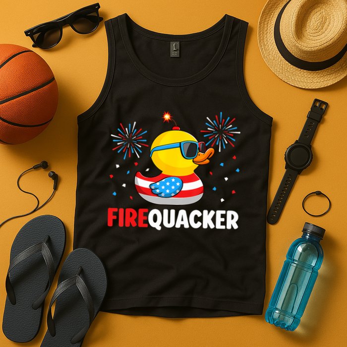 4th Of July Duck Firequacker Patriotic Fourth Of July Funny Tank Top