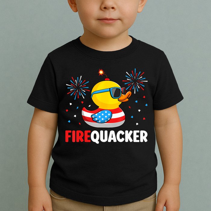 4th Of July Duck Firequacker Patriotic Fourth Of July Funny Toddler T-Shirt