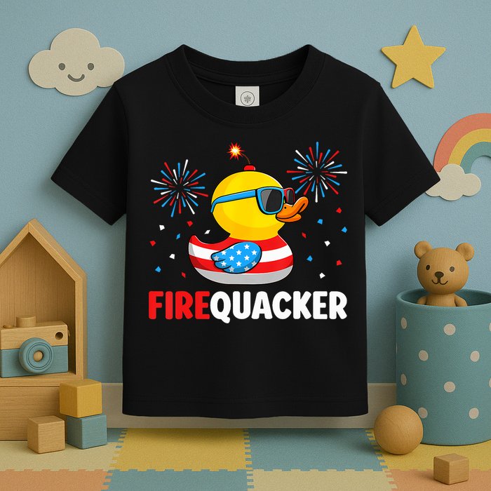 4th Of July Duck Firequacker Patriotic Fourth Of July Funny Toddler T-Shirt