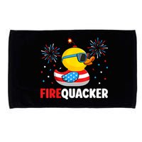 4th Of July Duck Firequacker Patriotic Fourth Of July Funny Microfiber Hand Towel