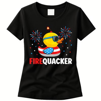 4th Of July Duck Firequacker Patriotic Fourth Of July Funny Womens T-Shirt