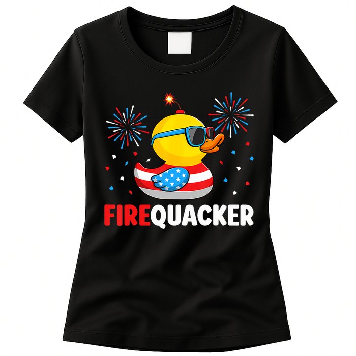 4th Of July Duck Firequacker Patriotic Fourth Of July Funny Womens T-Shirt